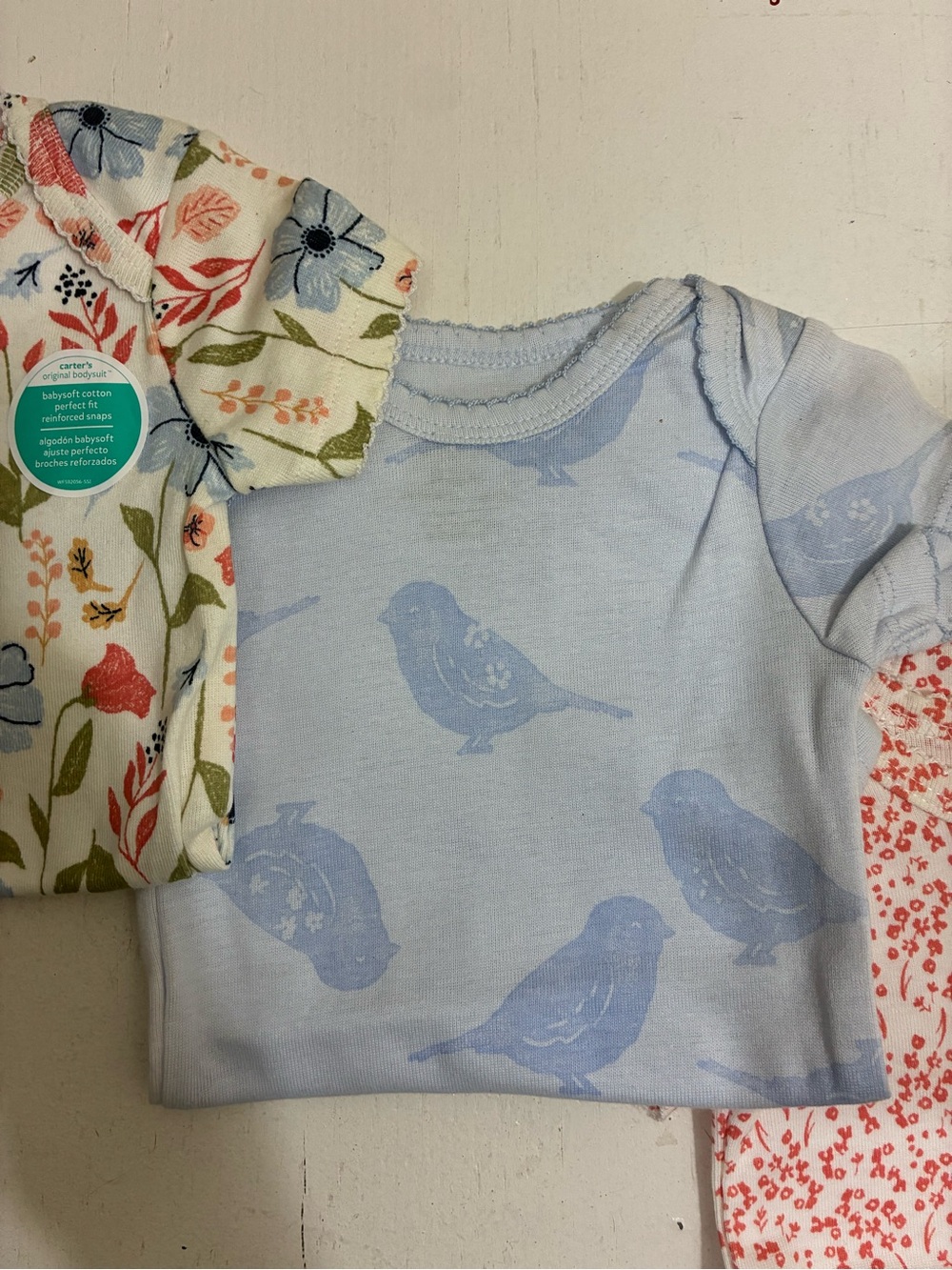 Carter's Light Blue Bird Print One-Piece Bodysuit